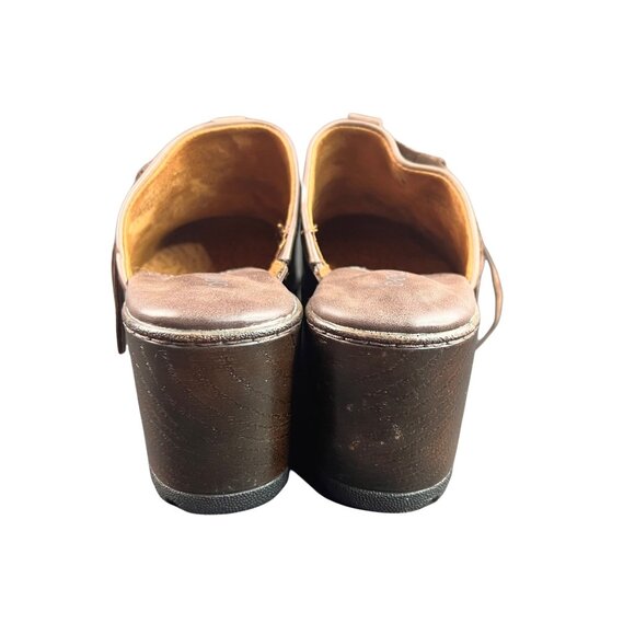 B.O.C. Womens Brown Leather Block Heel Platform Mule Clogs Shoes US sz 8 EUC - Picture 8 of 12